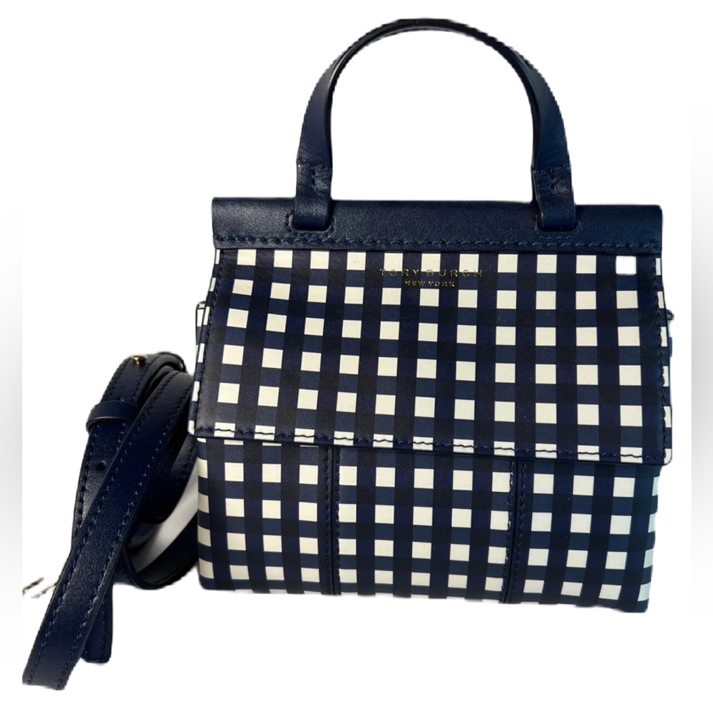 Tory Burch NWT Block-T Mini Satchel Navy Soleil $300 NWT